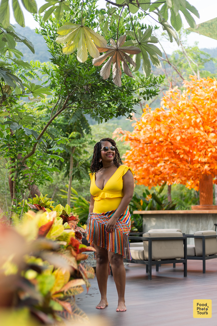 African American Female Millenial Solo Traveler in a private photo shoot at Musai Hotel in Puerto Vallarta