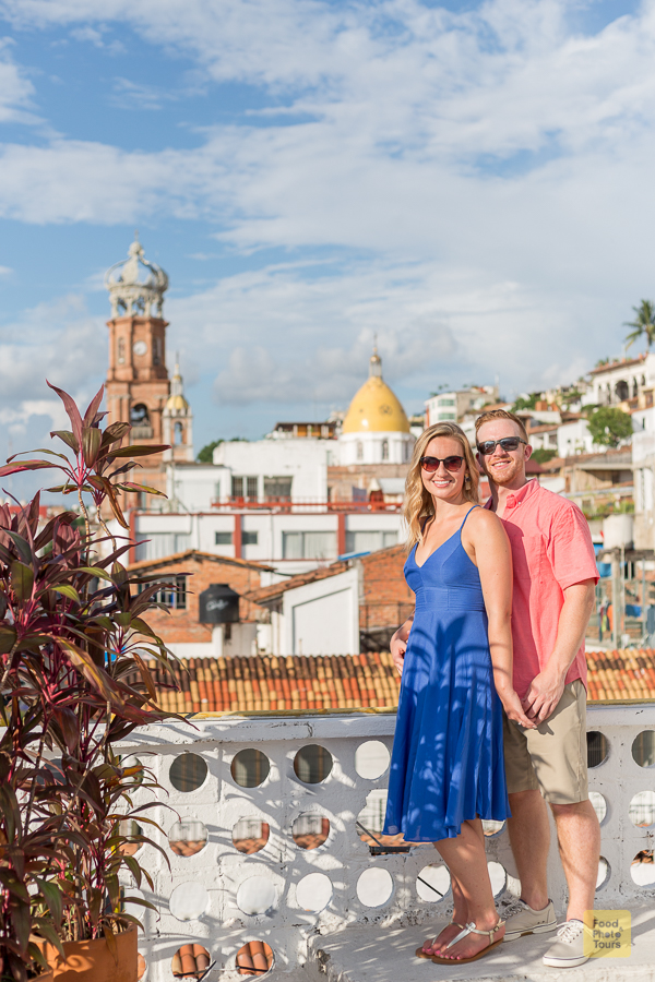 Engagement Photo Shoot in Puerto Vallarta through streets of Downtown, Conchas Chinas Beach, and Cuale Island in Cuale River.