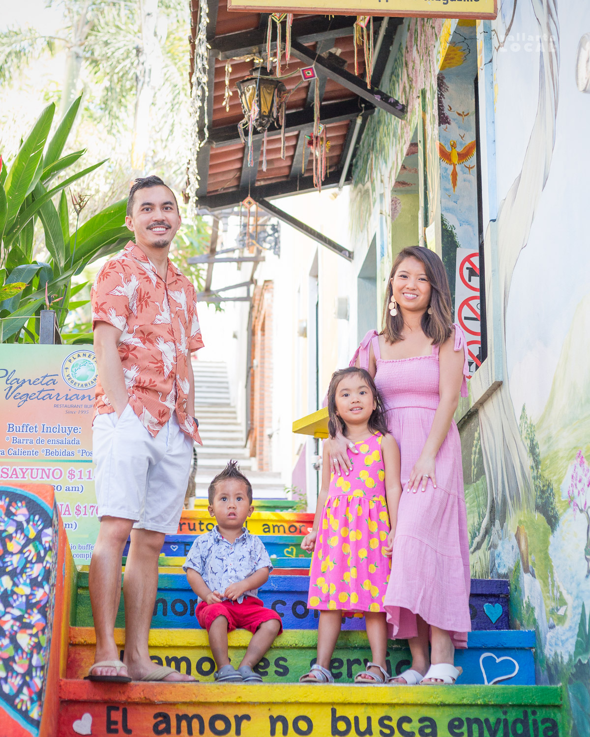 Family posing for a photo shoot in Puerto Vallarta